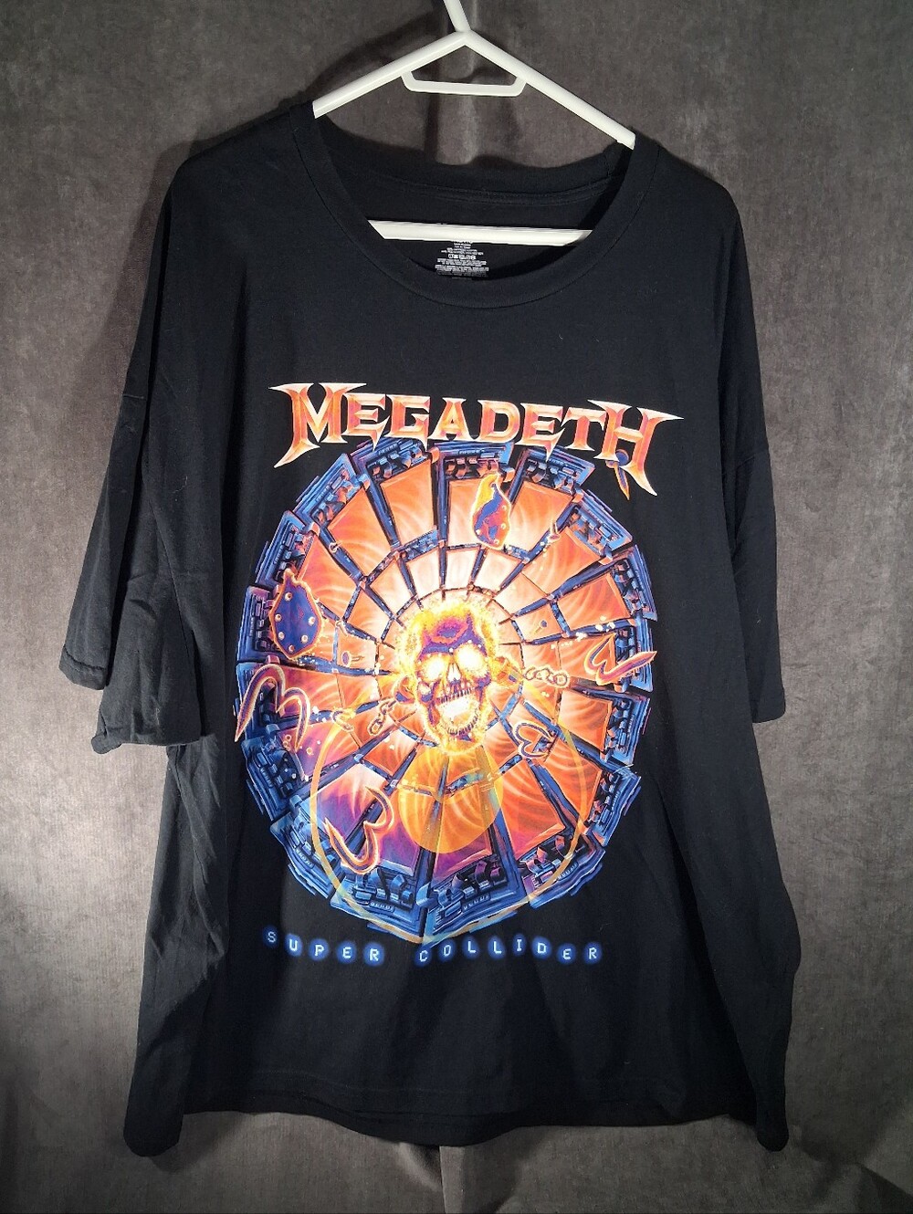 Megadeth Super Collider Skull Black Band Graphic Tee VG- 4XL